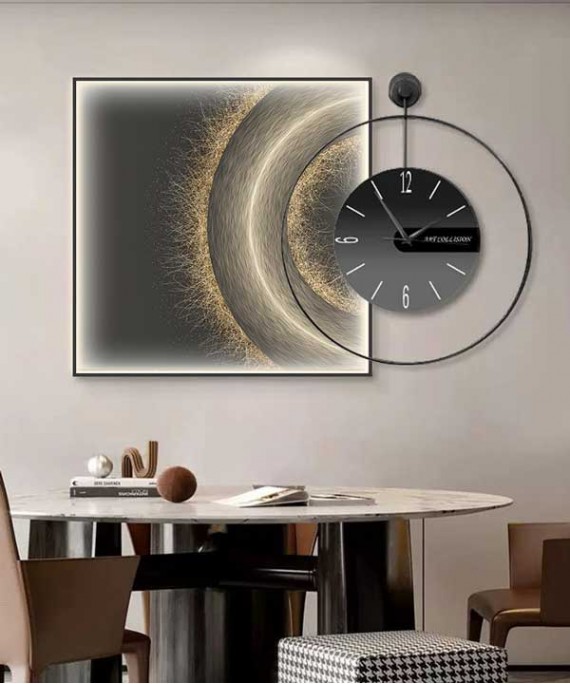 60*60 Cm Crytsall Porsalein Painting With Led Light And Clock 50*50 Cm 
